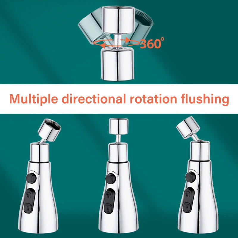 Universell Kökskran-förlängare med 360° Rotation & 3 Lägen
