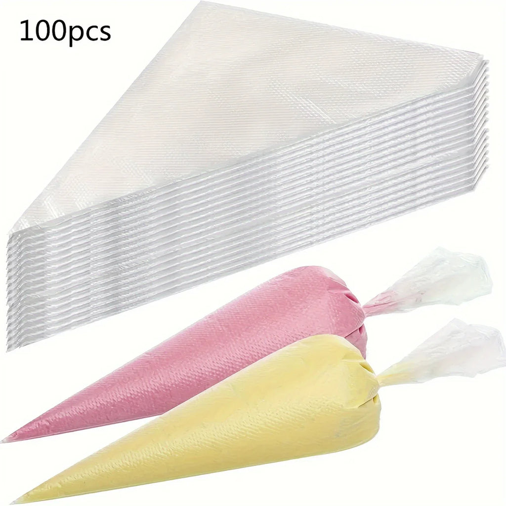 100-pack Engångs Spritspåsar – För tårtdekoration och bakning